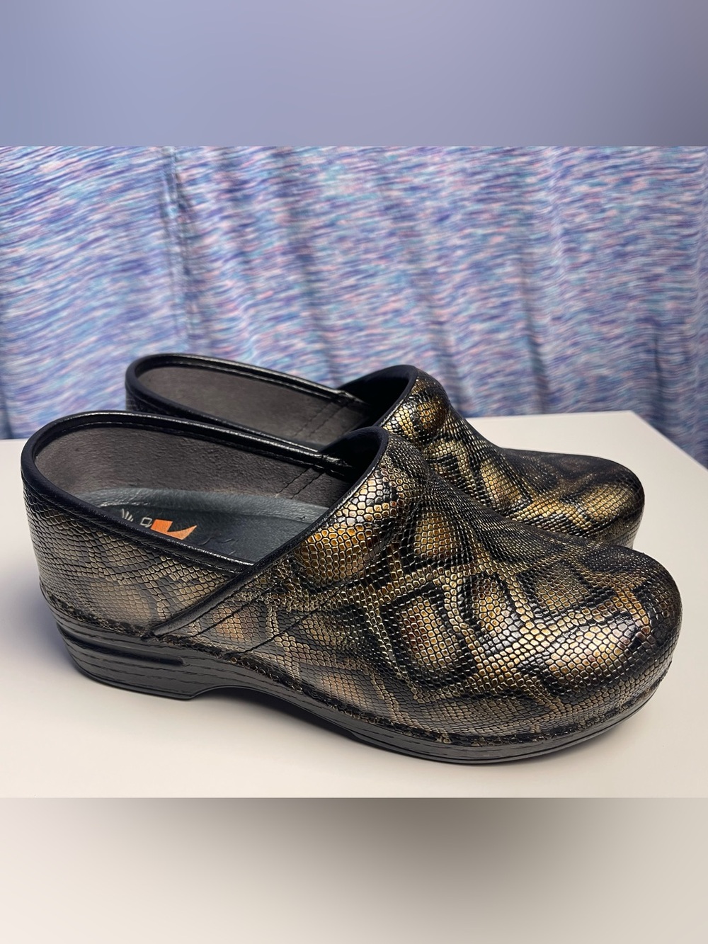 Dansko Python Print Clogs Size 8.5-9
